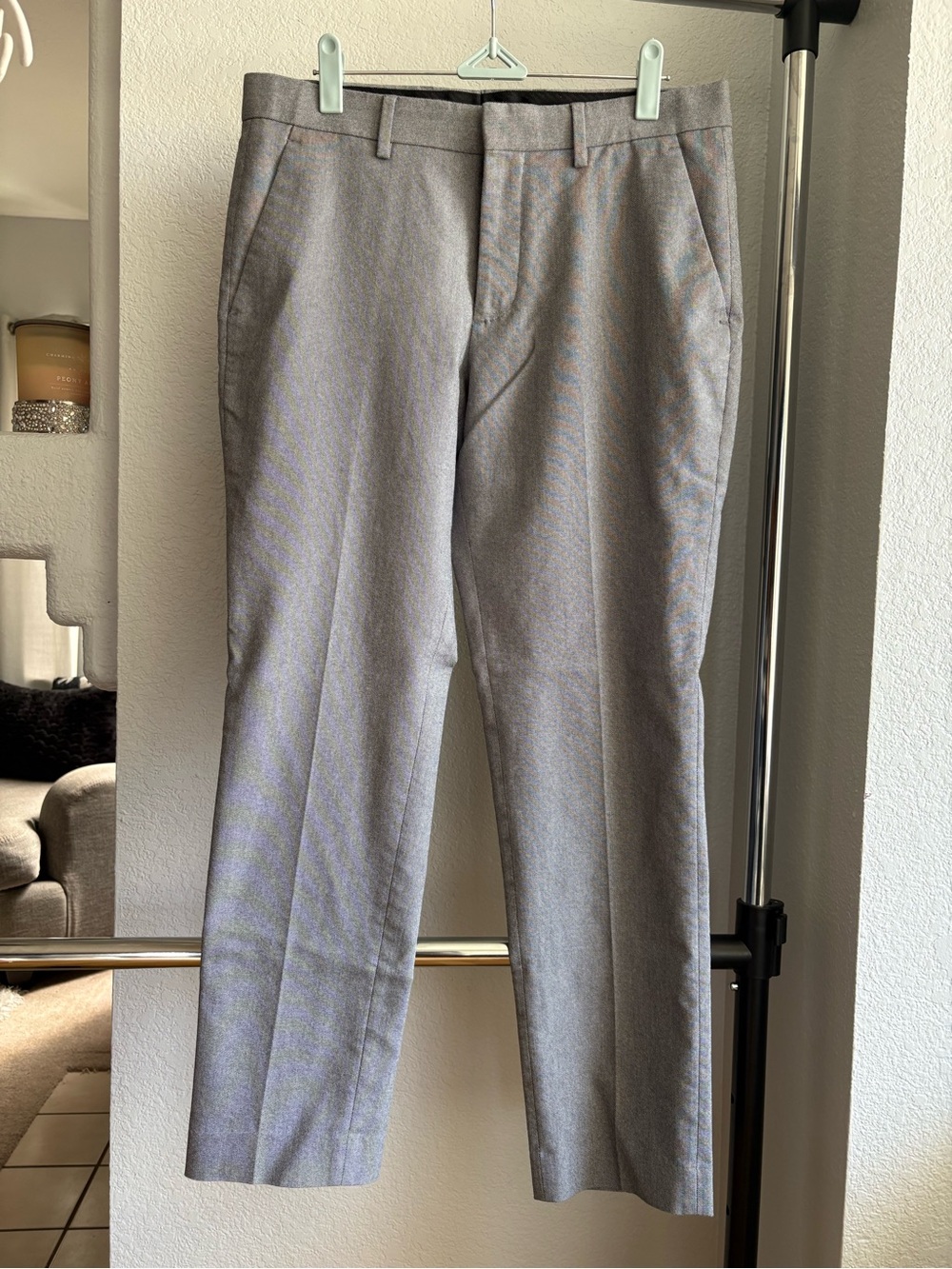 Express Men’s Light Gray Slim Dress Pants, 29x30